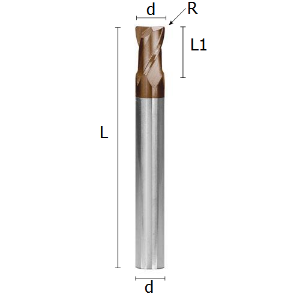 Immagine di Fresa torica a due denti in metallo duro rivestito "Hard blade"