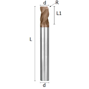 Immagine di Fresa torica a tre denti in metallo duro rivestito "Hard blade"