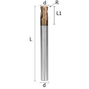 Immagine di Fresa torica a quattro denti in metallo duro rivestito "Hard blade"
