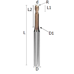 Immagine di Fresa torica gambo rinforzato in metallo duro rivestito "Hard blade"