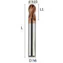 Immagine di Fresa a quattro denti testa semisferica rivestita serie normale