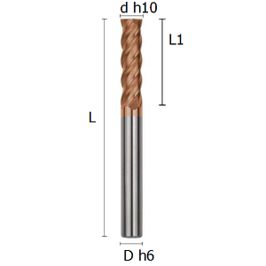 Immagine di Fresa a quattro denti rivestita divisione irregolare elica indipedente serie lunga